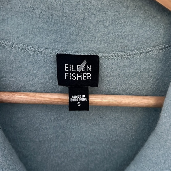 Eileen Fisher Jacket Blue Boiled Wool Button Front Sweater Coat Sz S Small - Picture 2 of 4